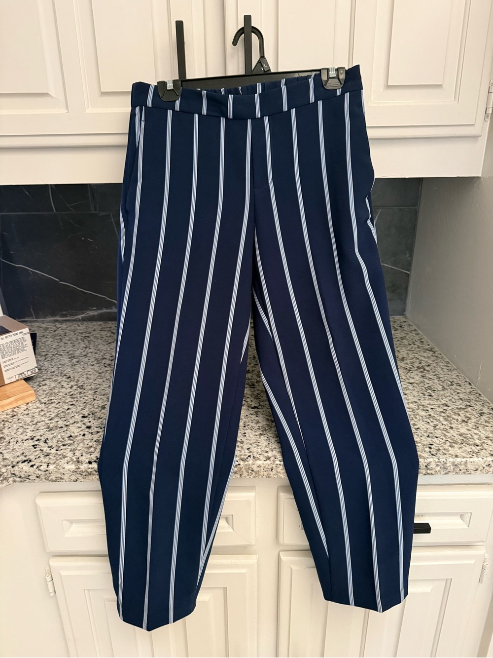 Old Navy Navy and White Striped Wide-Leg Pants